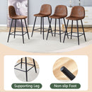 Modern Black Pu Bar Chair Rounded Backrest (Set of 2)