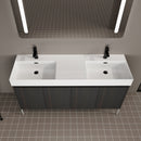 Freestanding Bathroom Vanity With Resin Sink And Storage Cabinet