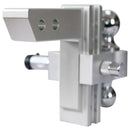 Alu - Adjustable Trailer Drop Hitch With 2" Receiver, 6" Adjustment - Silver