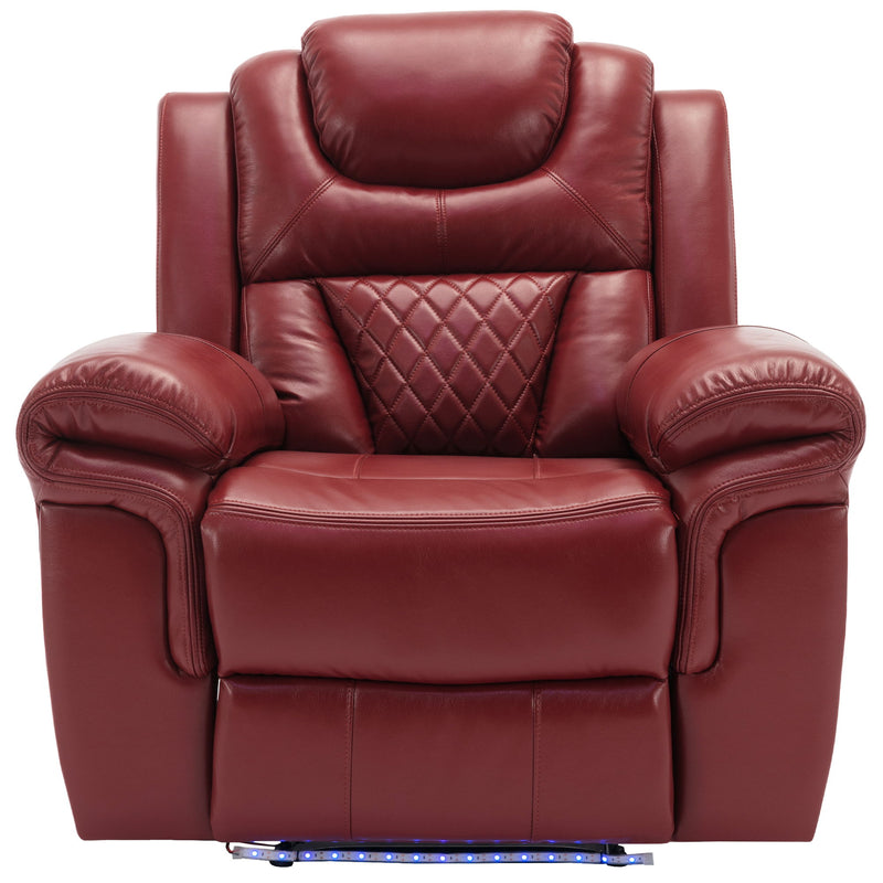 Home Theater Seating Manual Recliner Chair With Led Light Strip For Living Room