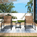 Outdoor Chat Set, 2 Chairs & Side Table - Black / Brown