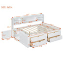 Daybed With 2 Bedside Cabinets, Upper Shelves And 4 Drawers