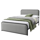 Modern Metal Bed Frame with Curved Upholstered Headboard and Footboard Bed with Under Bed Storage, Heavy Duty Metal Slats, Full Size, Grey