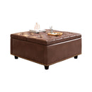 Large Square Storage Ottoman With 2 Storage Doors