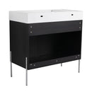 Freestanding Bathroom Vanity With Resin Sink And Storage Cabinet