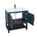 Modern Freestanding Bathroom Vanity With Ceramic Sink, Hot And Cold Faucet, Storage Cabinet & Open Shelf