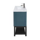 Modern Freestanding Bathroom Vanity With Ceramic Sink, Hot And Cold Faucet, Storage Cabinet & Open Shelf