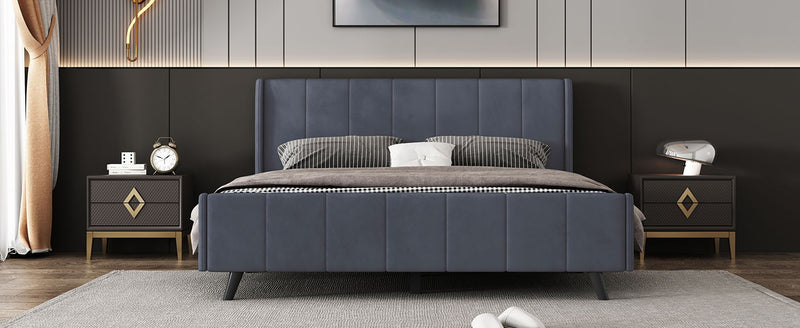 Upholstered Platform Bed, Velvet