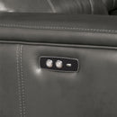 Saul - Power Motion Sectional Sofa - Gray Leather-Aire
