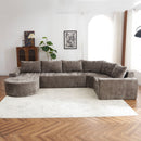 U-Shaped Oversized Modular Cloud Sectional Sofa With Deep Seat For Living Room