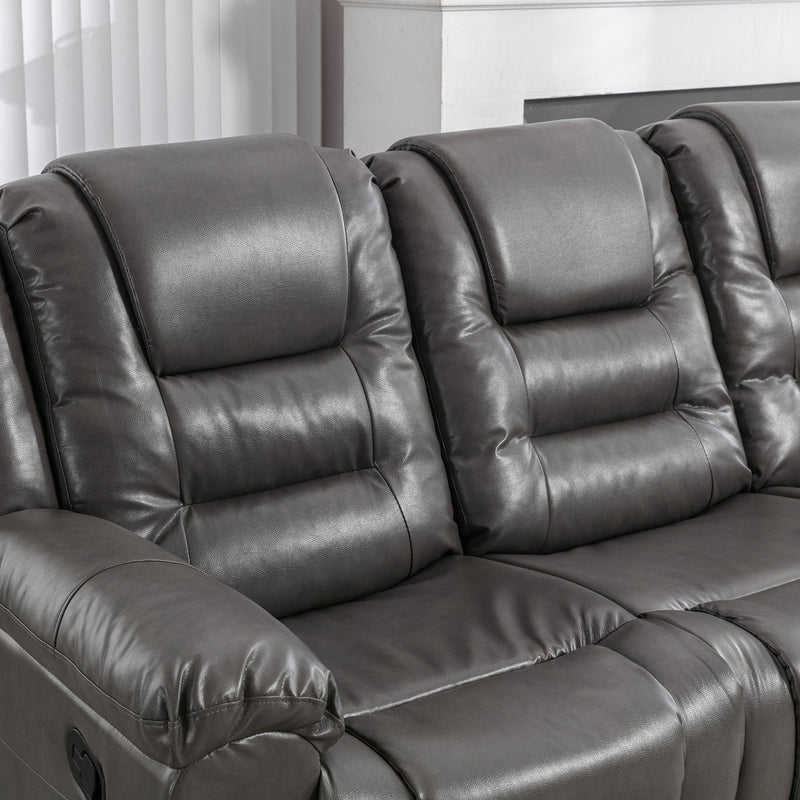 3 Seater Home Theater Recliner Manual Recliner Chair With Two Built-In Cup Holders For Living Room