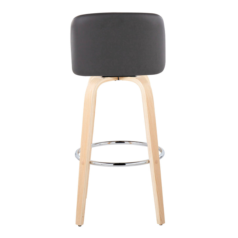 Toriano - Contemporary Fixed Height Barstool & Swivel With Round Footrest (Set of 2)