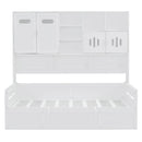 Daybed With All-In-One Cabinet And Shelf