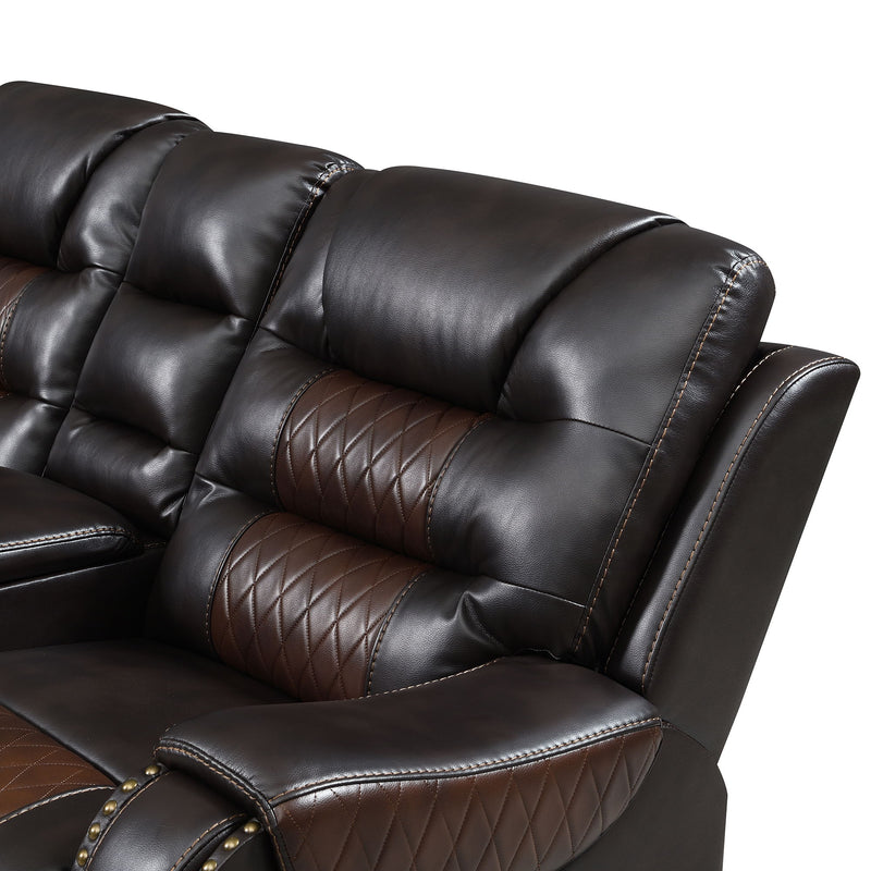 Manual Reclining Sectional Sofa Set, L Shaped Symmetrical Motion Sofa Corner Couch Sets With Storage Boxes, 4 Cup Holders And LED Light Strip For Living Room