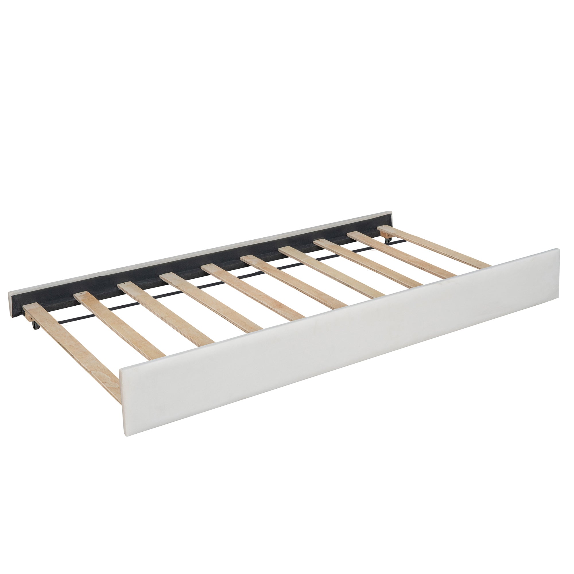 Twin Size Upholstered daybed with Trundle, Wood Slat Support, Beige(OLD SKU :LP000116AAA) - Atlantic Fine Furniture Melbourne FL