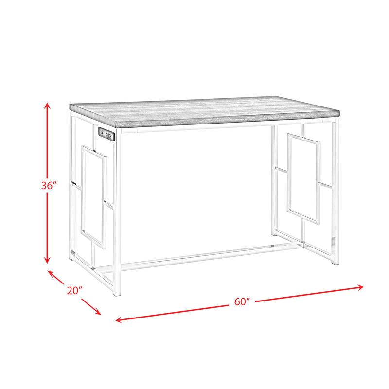 Ezra - Bar Table + 3 Stools - Chrome