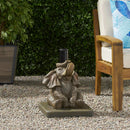 Charming Elephant Umbrella Base With Concrete Design - Gray