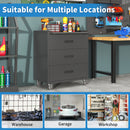 Heavy Duty Metal Storage Cabinet With Wheels 3 Drawer Tool Cabinet For Garage, Office, And Home Organizer Solutions