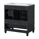 30" Bathroom Vanity With Sink, 1 Door With Shelf And 3 Drawers, Soft Close Door - Black