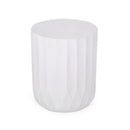 Outdoor End Table With Scallop Edge - Antique White