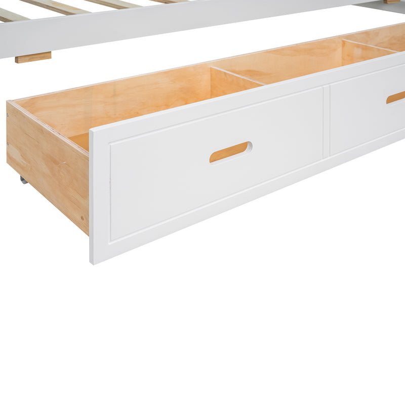 Twin Size Wooden Canopy Daybed with 3 in 1 Storage Drawers,White