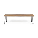 Zion - Industrial Wood And Metal Rectangular Bench With Faux Live Edge Design - Teak