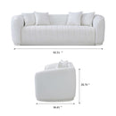Markus - Mid-Century Modern Luxury Tight Back Couch - White