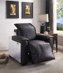 Nernoss - Recliner - Dark Grain Brown Leather & Aluminum - Atlantic Fine Furniture Inc