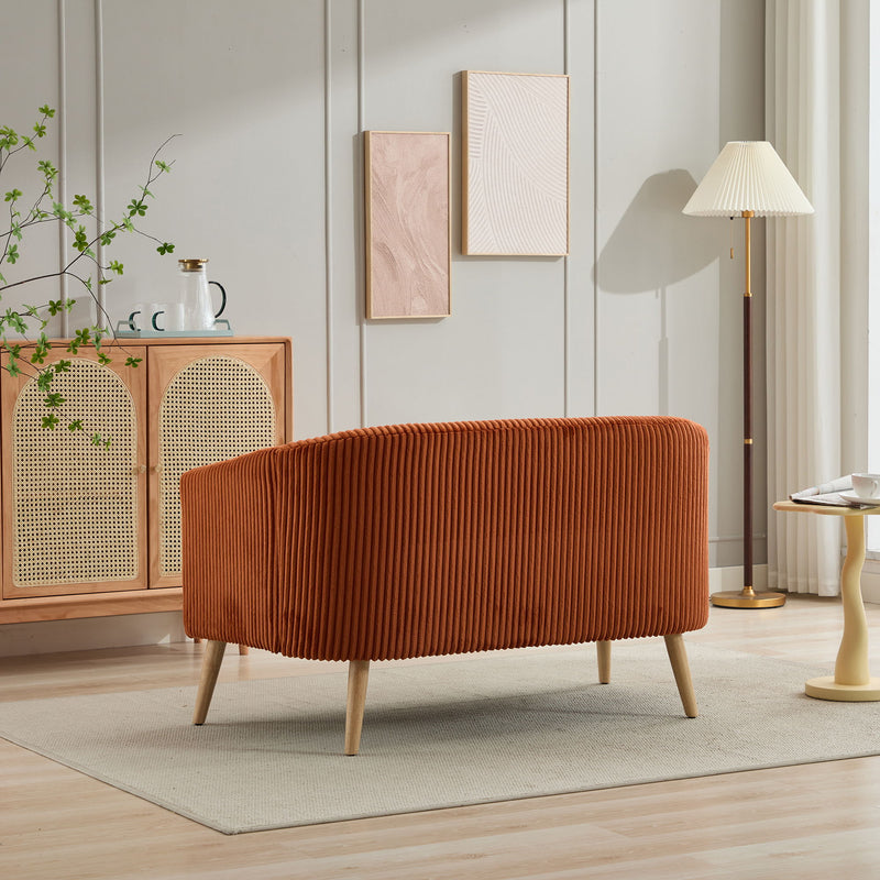 Modern Loveseat Couch Sofa With Corduroy Upholstery, 2 Seat