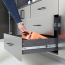 Astro Series - Metal Wall Mounted Base Drawer Storage Cabinet With Soft Closing Features - Metallic Gray