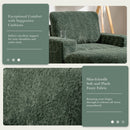 Oversized Chaise Lounge Indoor Rabbit Fur Sofa Bed With Storage Ottoman And Armrests Cup Holders With Deep Seat