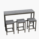 Modern Design Long Dining Table Set With 3 Stools