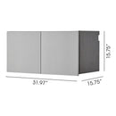 Astro Series - Metal Wall Storage Cabinet With Soft Closing Drawers - Metallic Gray