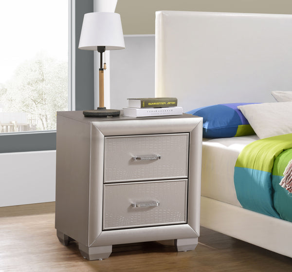 Kat - G5600-N Nightstand - Silver Champagne