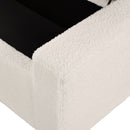 Textured Boucle Ottoman Bench With Hinged Lid For Seating And Storage - Beige