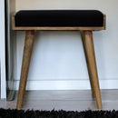 Velvet Tray Style Footstool - Black