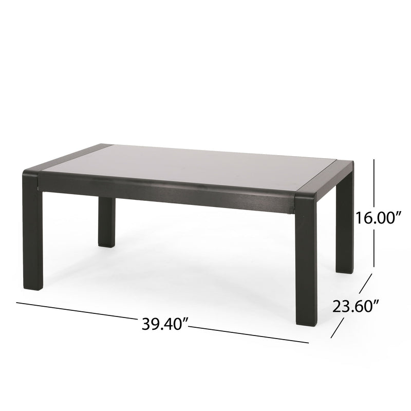 Maya Bay - Outdoor Patio Aluminum 4 Piece Chat Set With Cushion - Beige / Black