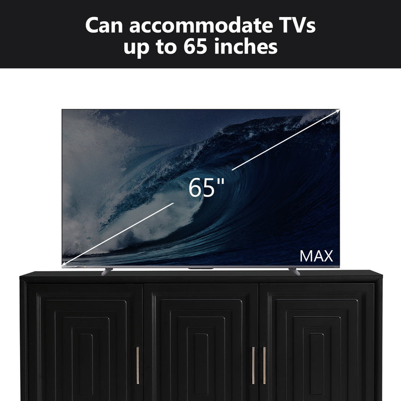 TV Stand For TVs Up To 65", Modern Entertainment Center Media Console Cabinet With 2 Spacious Storage Space