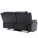 2 Seater Home Theater Recliner Manual Recliner Chair With A LED Light Strip Two Cup Holders And A Storage Box For Living Room