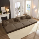 Modular L Shaped Floor Living Room Sofa Set With 6 Pillows