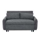 Pull-Out 2 Seat Modern Sleeper Sofa With 2 Throw Pillows And USB Ports