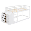 Bunk Bed With 4 Drawers And 3 Shelves