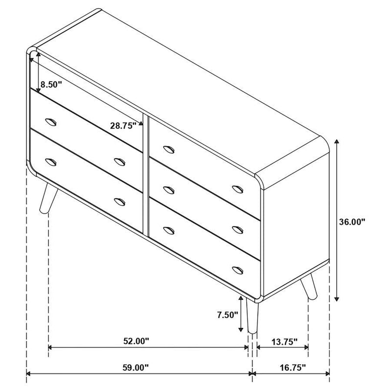 Robyn - 6-Drawer Bedroom Dresser