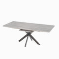Modern Mid-Century Gray Dining Table Set With Extendable Design