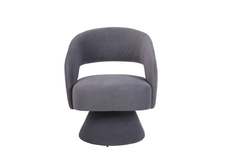 Swivel Accent Chair Armchair, Round Barrel Chair For Living Room Bedroom - Teddy Fabric