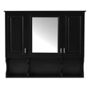 Wall Mounted Bathroom Medicine Wall Cabinet With Mirror & Open Shelves