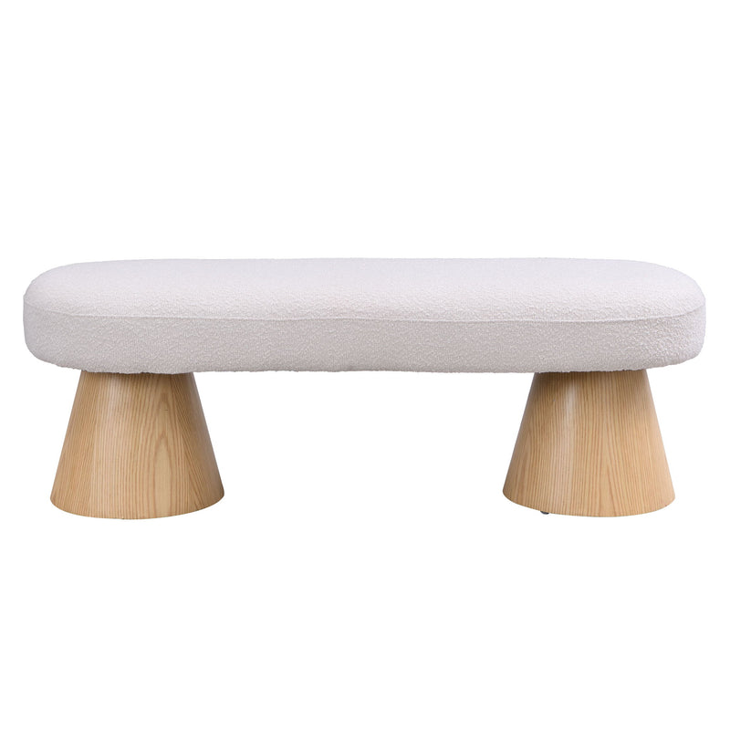 Dining Bench For Dining Room, Upholstered Bedroom End Of Bed Entryway Bench Fabric Ottoman For Living Room - Beige