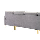 Modern L - Shape Convertible Sectional Sofa With Movable Ottoman