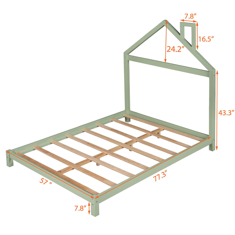 Platform Bed With House Shaped Headboard