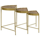 Tristen - 3 Piece Demilune Nesting Table - Brown And Gold - Atlantic Fine Furniture Inc
